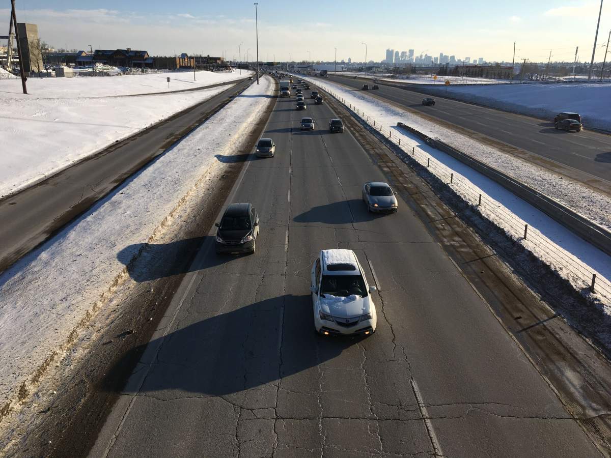 A file photo of Deerfoot Trail in Calgary.
