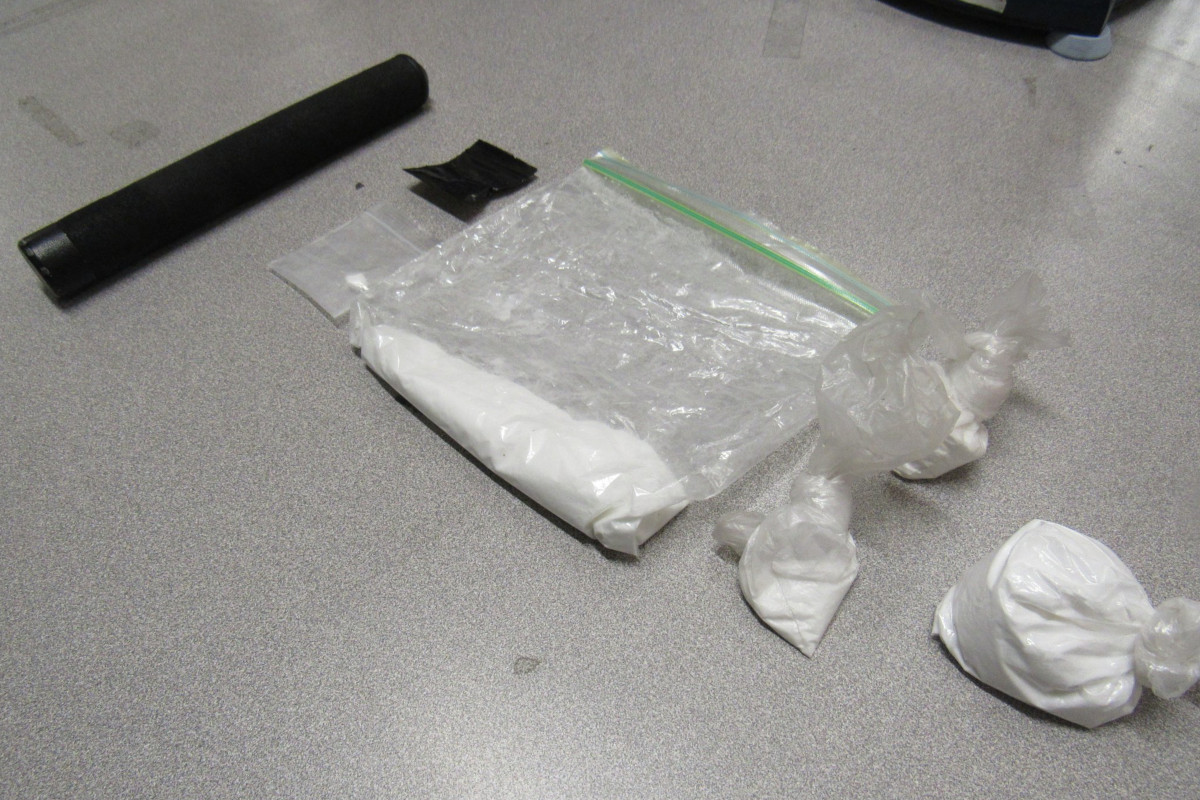 On Friday, police seized a quantity of drugs and an expandable baton.