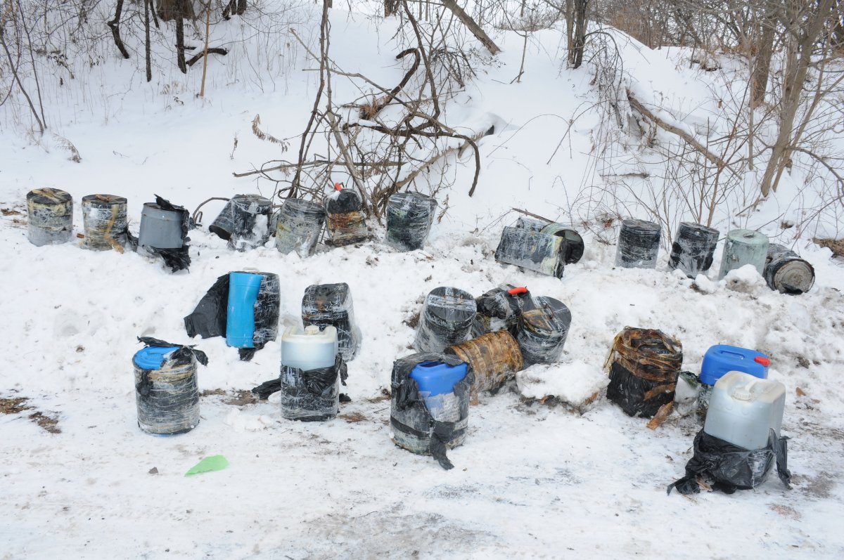 Illegally dumped material, possibly from a drug lab, has been found in at least three locations in Brantford.
