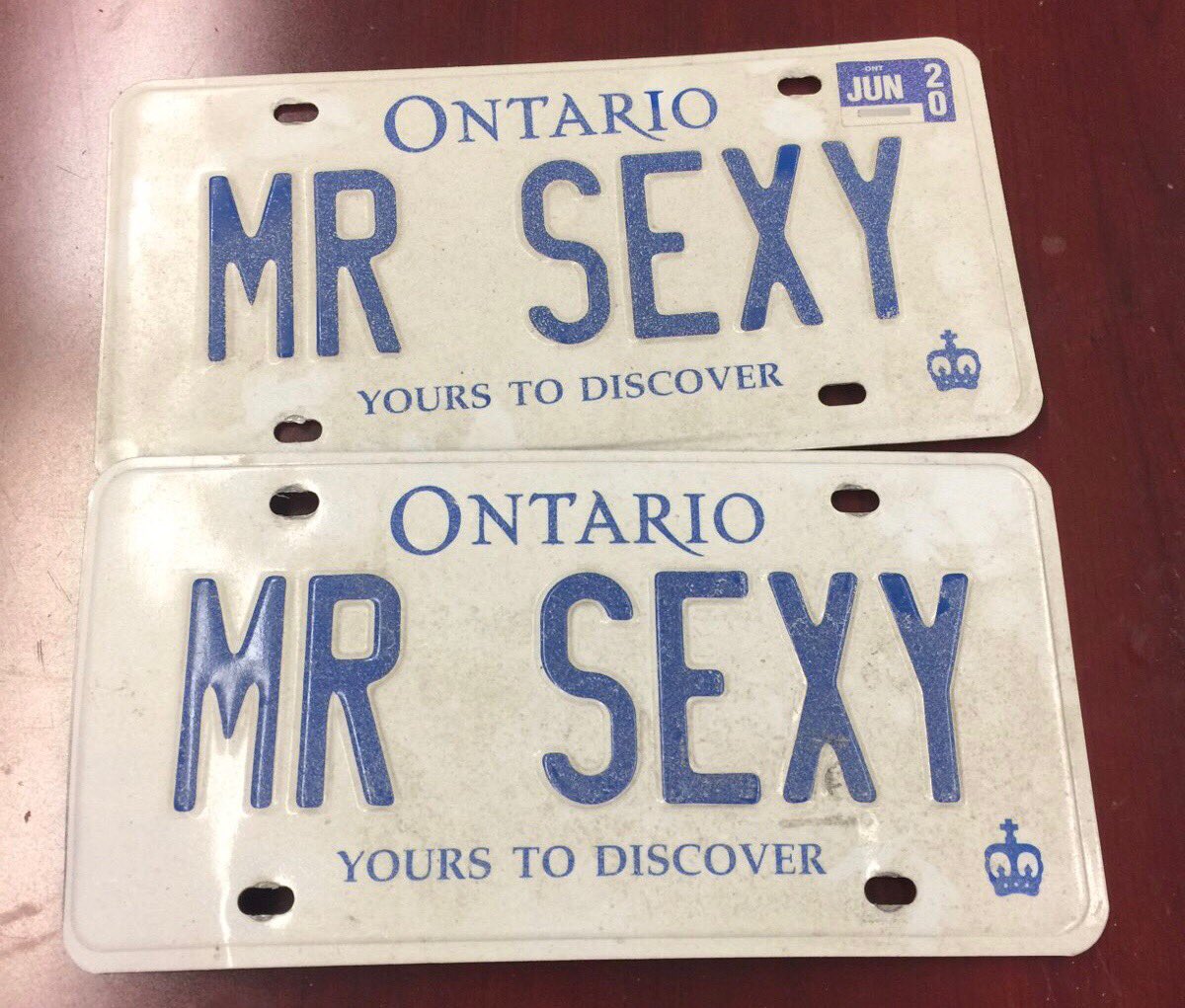 OPP confiscated this licence plate from a 17-year-old going 150 kilometres an hour in a Maserati.