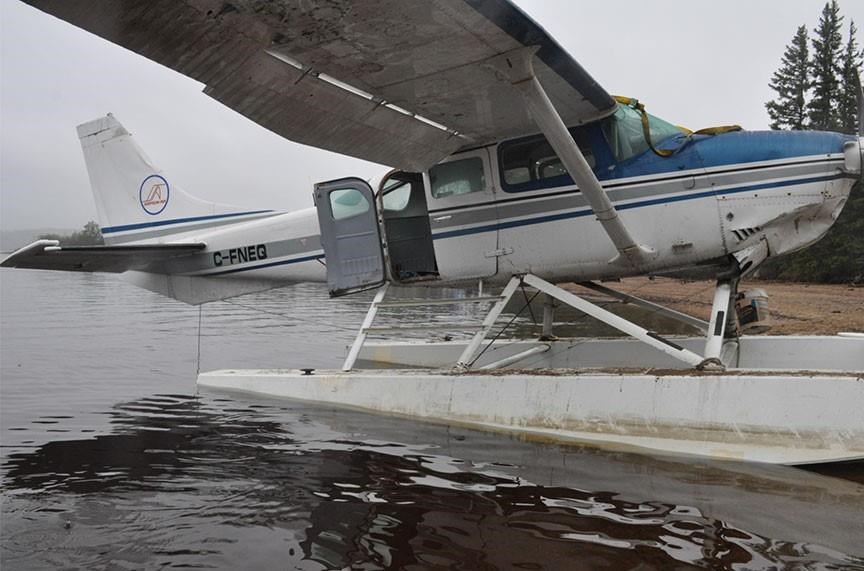 A float plane which crashed in the Northwest Territories is shown in a Transportation Safety Board handout photo.