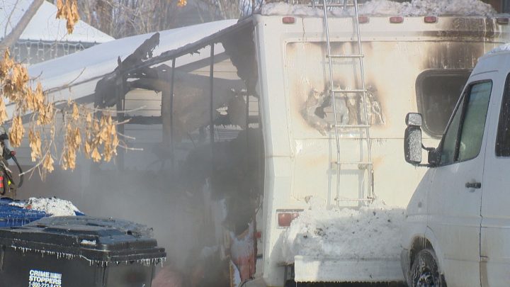 Upon arrival, fire crews found a recreational vehicle fully involved in fire.