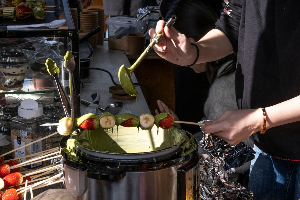 Traditional Chinese desserts are seen during the gastronomic fair of the Chinese New Year 2019 in Barcelona