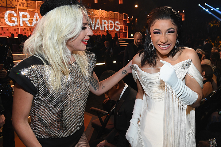 Lady Gaga (L) and Cardi B attend the 61st Annual Grammy Awards at Staples Center on Feb. 10, 2019, in Los Angeles, Calif. 