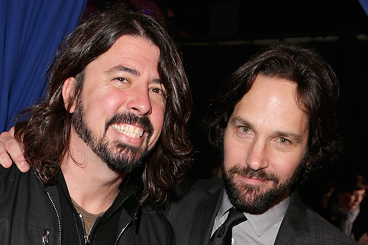 Dave Grohl (L) and actor Paul Rudd attend the 2013 Film Independent Spirit Awards at Santa Monica Beach on Feb. 23, 2013, in Santa Monica, Calif.  