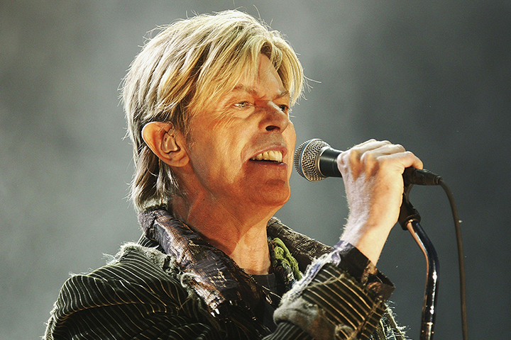David Bowie onstage at the 'Nokia Isle of Wight Festival' at Seaclose Park, on June 13, 2004 in Newport, Wales.
