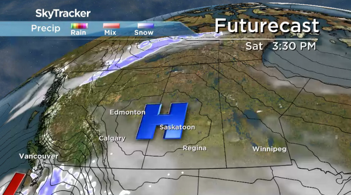 High pressure will help clear skies during the day on Saturday.