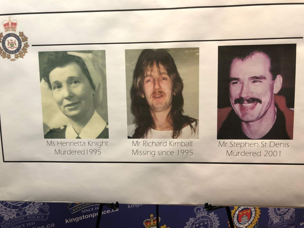 After a joint investigation between Kingston police and OPP, Michael Wentworth was charged with the historic murders of three local people: Henrietta Knight, Richard Kimball and Stephen St. Denis.