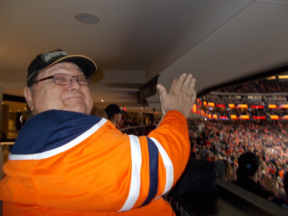 George Mestinsek at an Edmonton Oilers game.