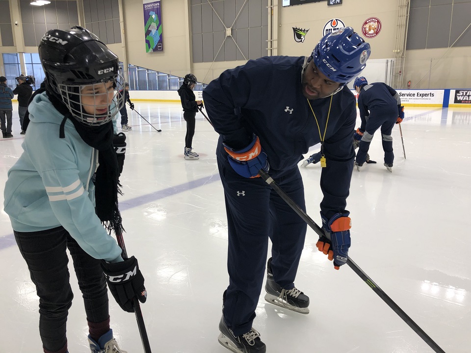 Rana Jouja learning to skate.