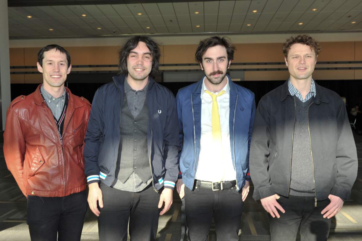 (L-R) Nixon Boyd, Jake Boyd, Dan Baxter and Menno Versteeg of Hollerado attend the 2012 Juno Awards Gala on March 31, 2012, in Ottawa.