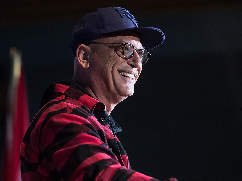 Howie Mandel speaks during a Canada's Walk of Fame ceremony honouring Seth Rogen and Evan Goldberg in Vancouver, on Friday February 15, 2019. 