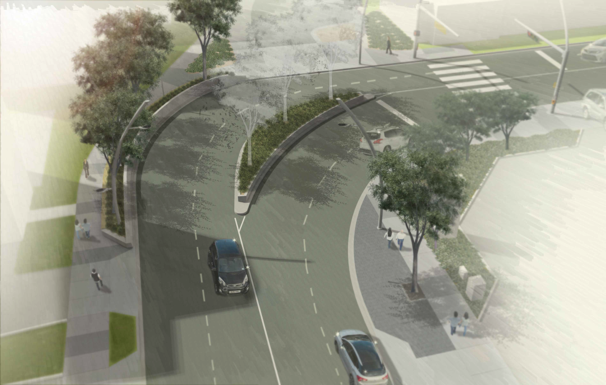 Rendering of the Imagine Jasper Avenue plan to change the turn at 124 Street.
