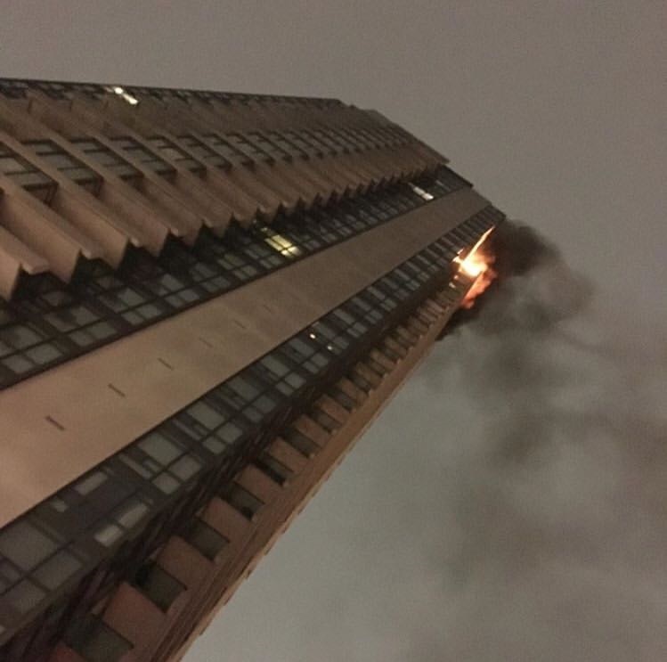 Scene of destruction after a fire ripped through Ben Simak’s condo on Monday.