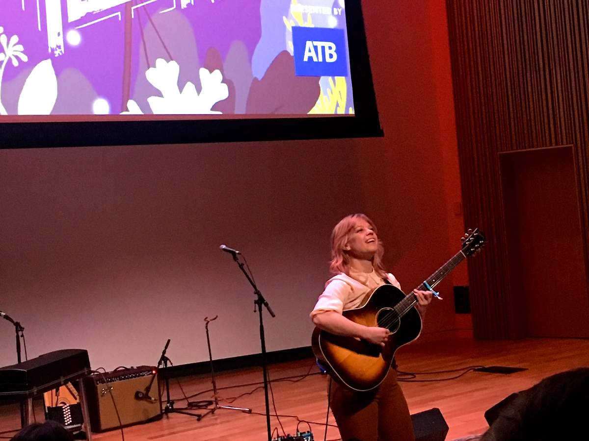 Canadian singer songwriter Basia Bulat takes the stage at the Calgary Central Library during the 2019 Block Heater music festival.