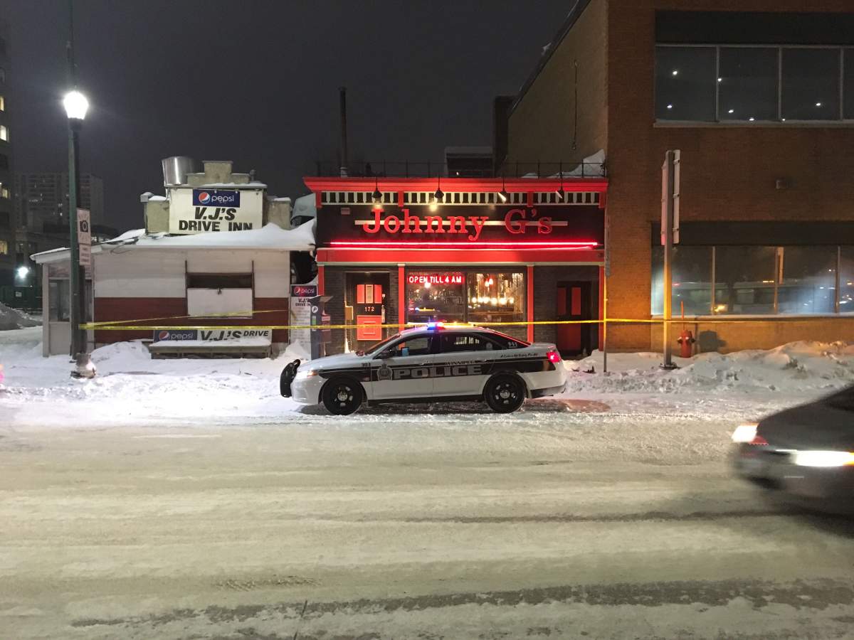 Police are still on-scene at Johnny G's, the site of a double homicide.