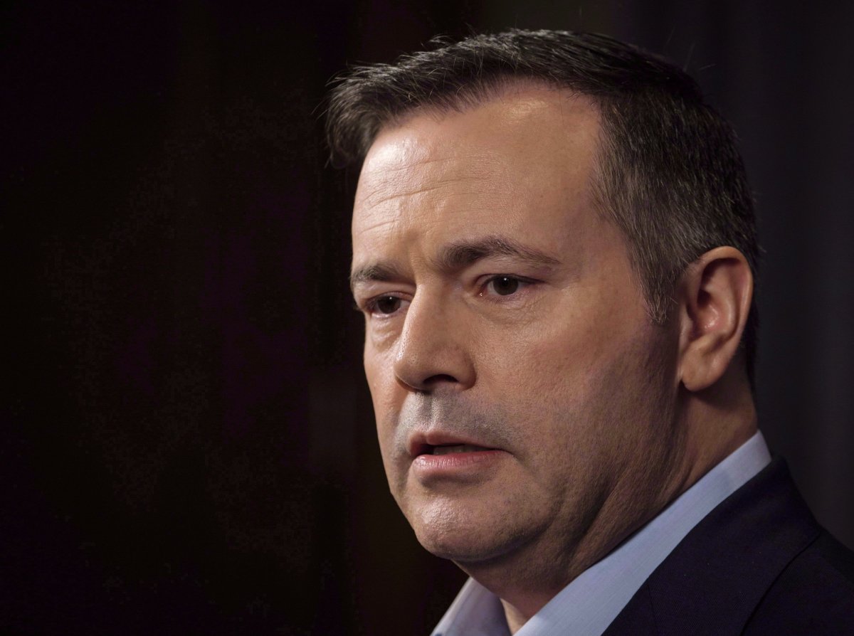 Jason Kenney speaks to the media at his first convention as leader of the United Conservative Party in Red Deer, Alta., Sunday, May 6, 2018. Alberta Opposition Leader Jason Kenney says a UCP government would launch a new immigration strategy to attract more entrepreneurs and focus on rural communities. 