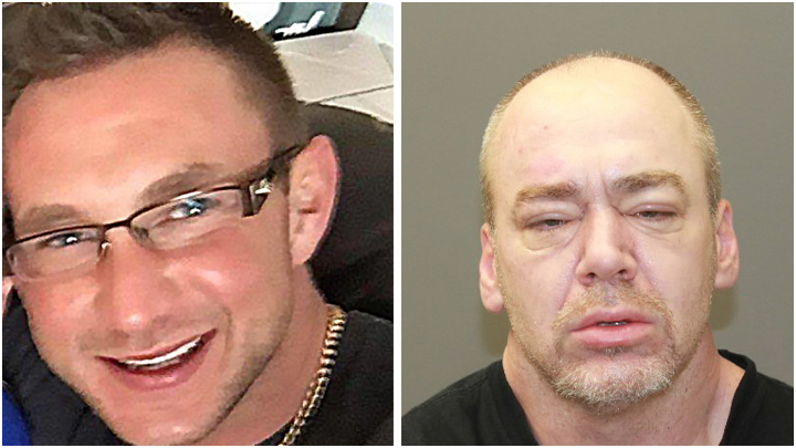 Kamloops RCMP say Gordon Wayne Braaten (left) and Hugh Alexander McIntosh (right) have been charged with murder and attempted murder. Their whereabouts are currently unknown.