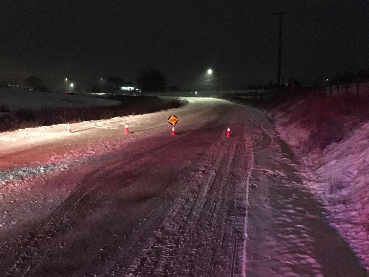 Sexsmith Road was closed for a time following a crash on Tuesday night. 