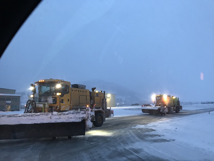Snow clearing at Kelowna International Airport.