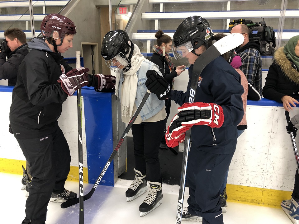 A Mary Butterworth student learns to skate