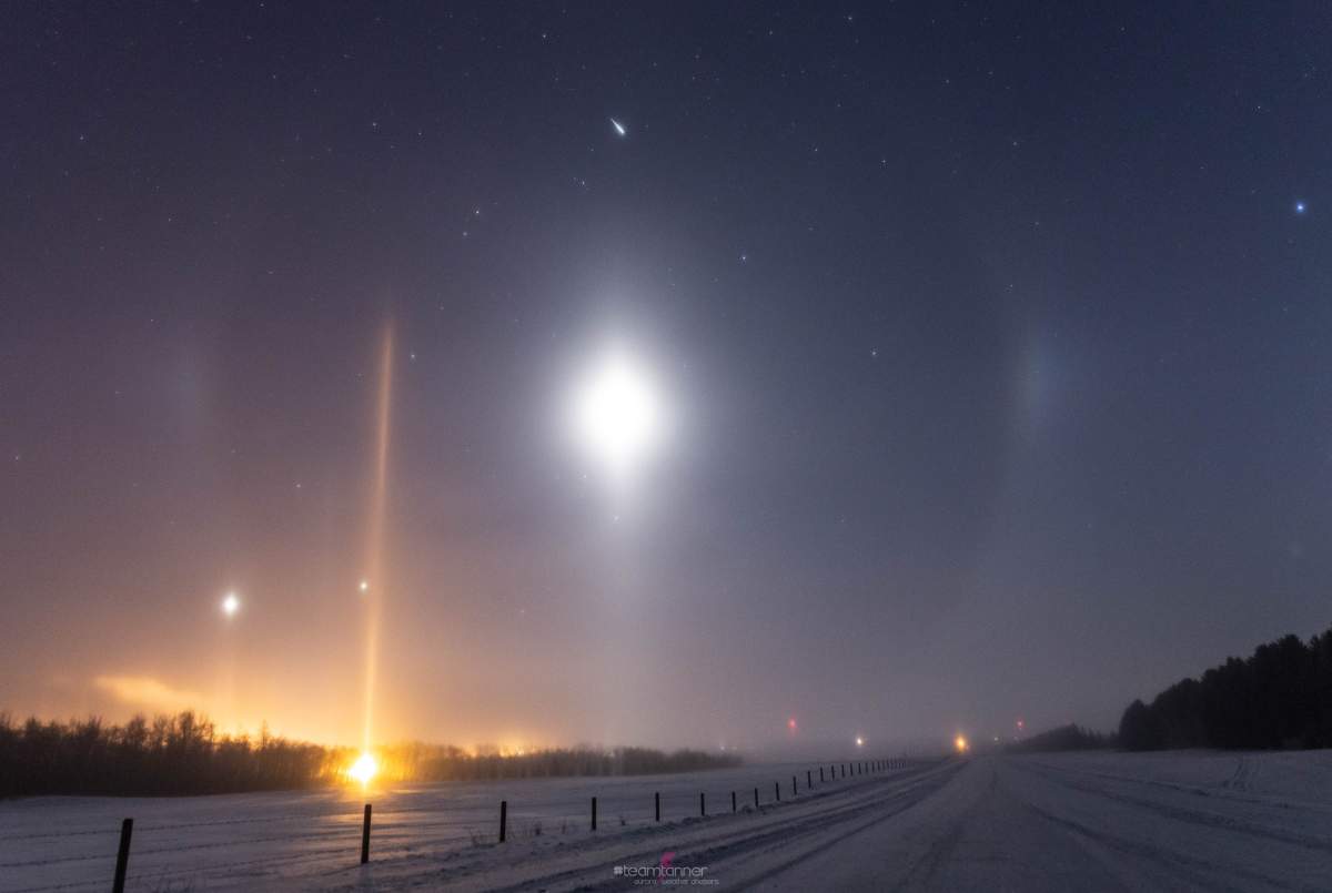 Alberta photographer Darlene Tanner captured a number of light phenomena all at once.