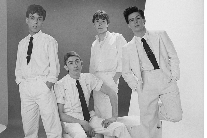 Talk Talk, 1982. (L-R) keyboard player Simon Brenner, singer Mark Hollis, drummer Lee Harris and bassist Paul Webb.