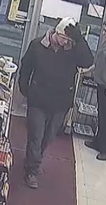 OPP released surveillance images of a suspect who allegedly robbed a gas station in Marmora in January.