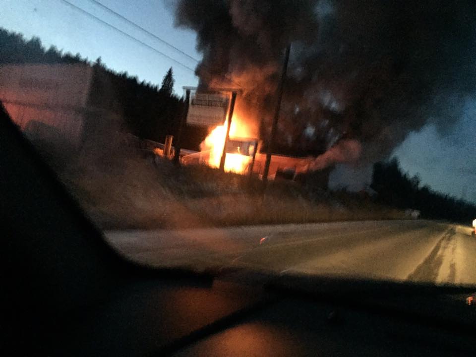 Enderby firefighters had to combat heat and freezing temperatures during a workshop fire at a lumber mill on Monday.
