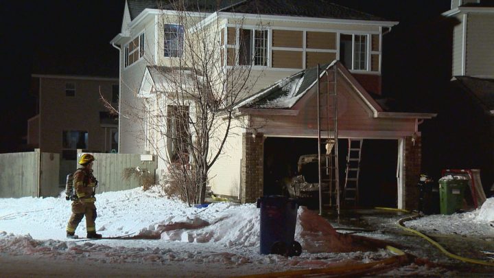 Crews were called to a garage fire in northwest Calgary on Wednesday.