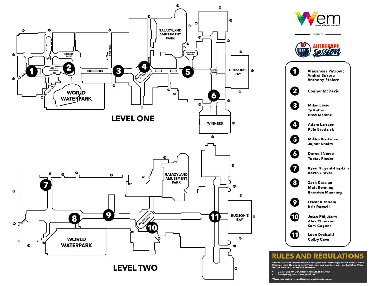Long lines as Edmonton Oilers hold autograph session at West Edmonton Mall - image