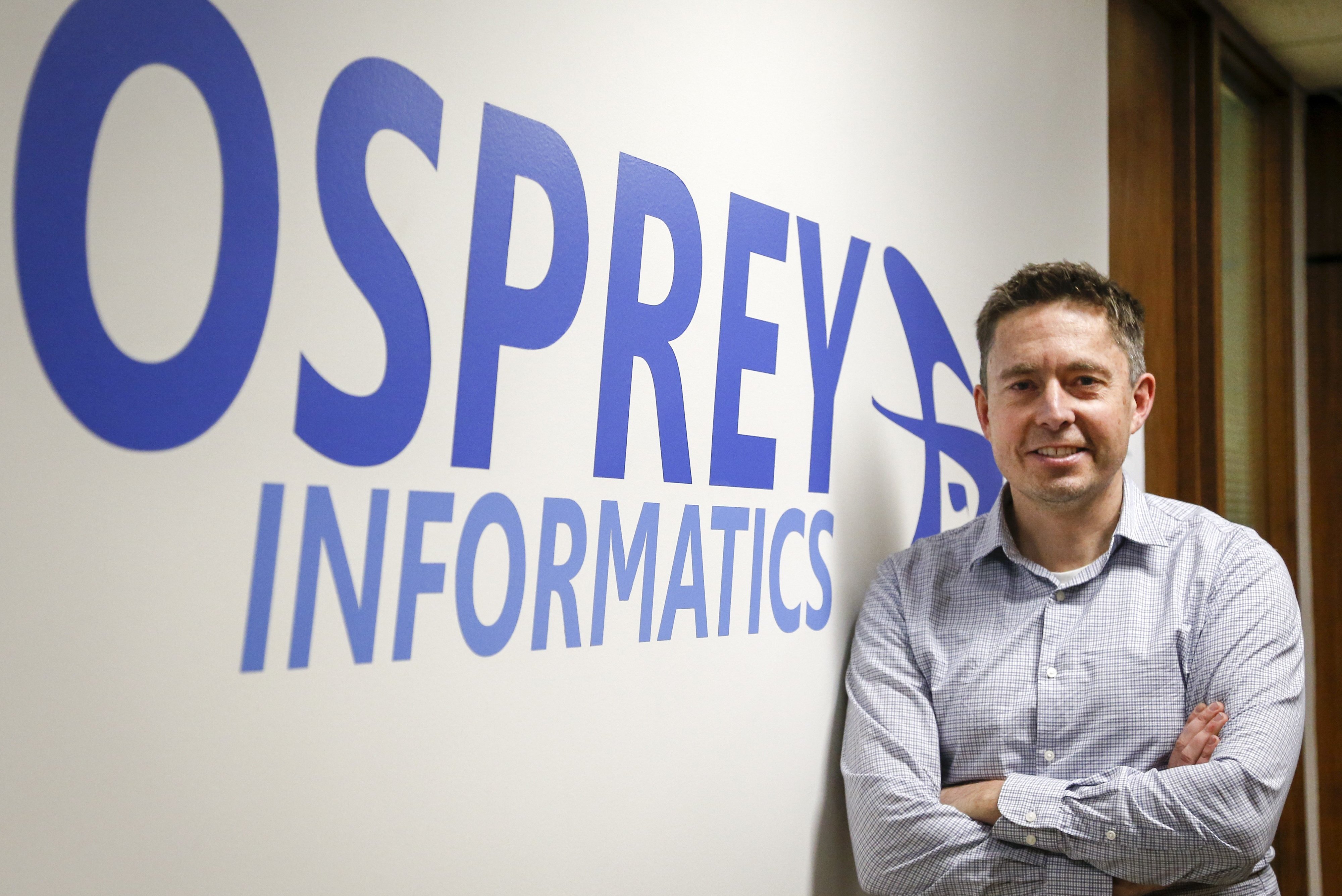 Osprey Informatics COO Jeremy Bernard at the campny's offices in Calgary, Alta., Friday, Jan. 25, 2019.THE CANADIAN PRESS/Jeff McIntosh.