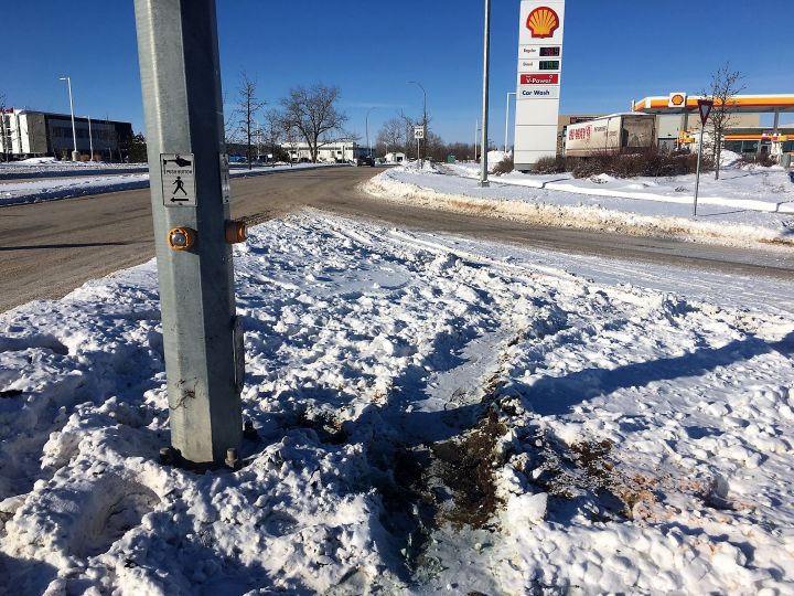 Okotoks RCMP responded to a report of a vehicle that struck a light standard on 32 Street at North Railway Street.