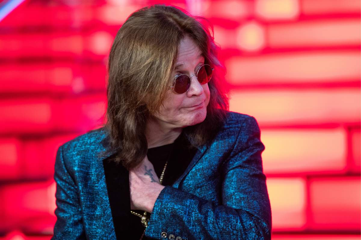 Ozzy Osbourne during a ceremony to sign his personalized star at the Moscow Walk of Fame at Vegas Crocus City in Moscow, Russia.