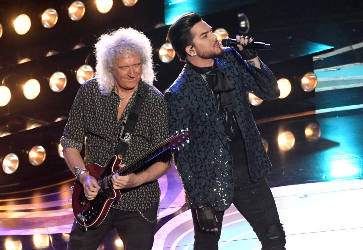 Adam Lambert (L) and Brian May of Queen perform onstage during the 91st Annual Academy Awards at Dolby Theatre on Feb. 24, 2019, in Hollywood, Calif.