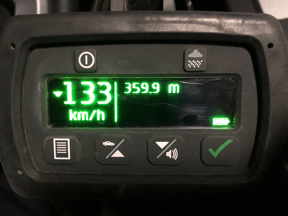 The driver was fined almost $500 for speeding.