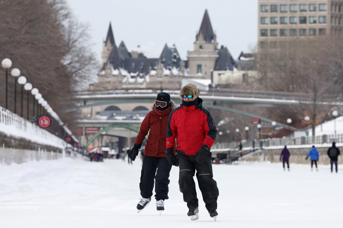 People skate on the Rideau Canal, in Ottawa, Ontario, Canada, January 22, 2019. REUTERS/Chris Wattie.
