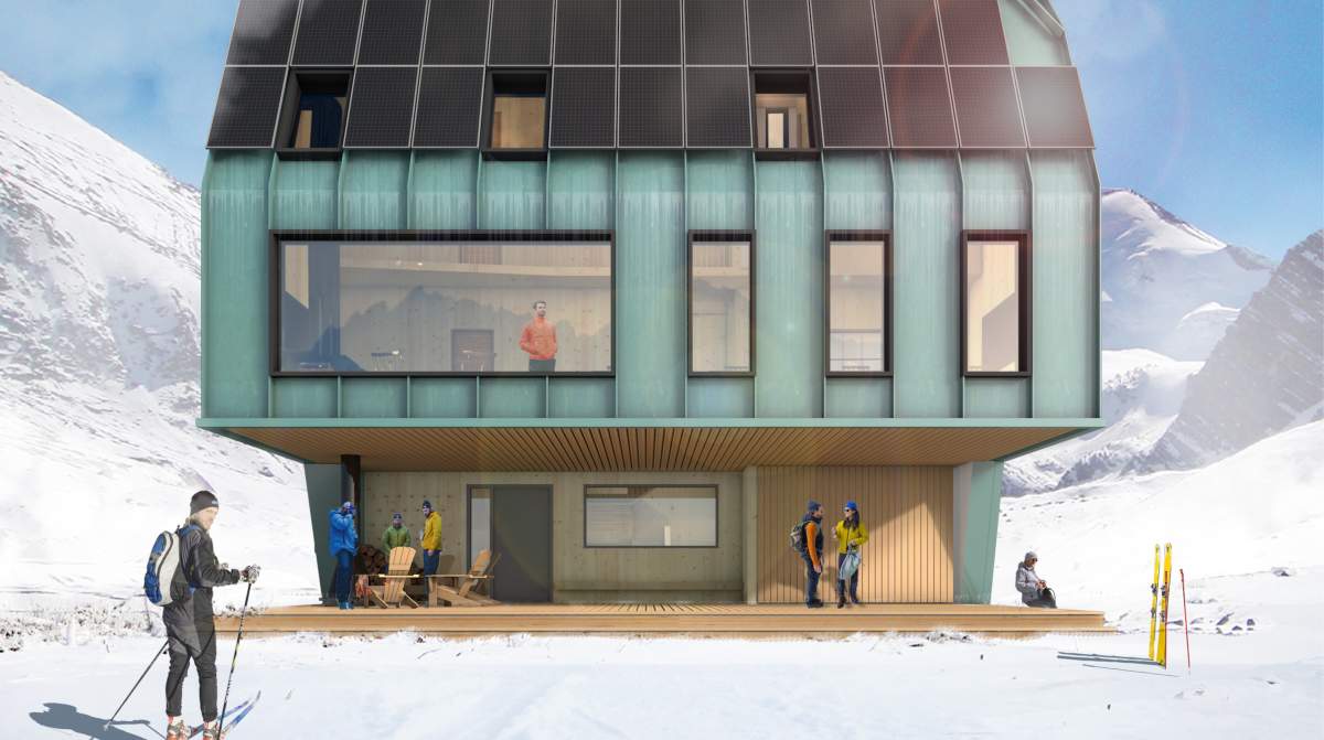 An artist’s rendering of the SLA designed huts.