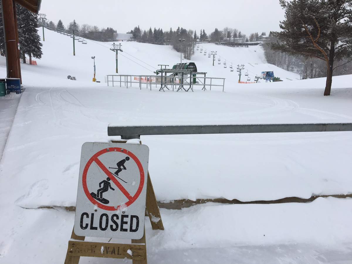 Snow Valley was closed Sunday and Monday as temperatures got dangerously cold in Edmonton.
