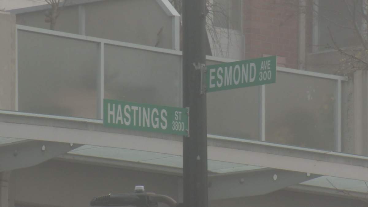 The stabbing took place about one block east of the Vancouver-Burnaby border. 