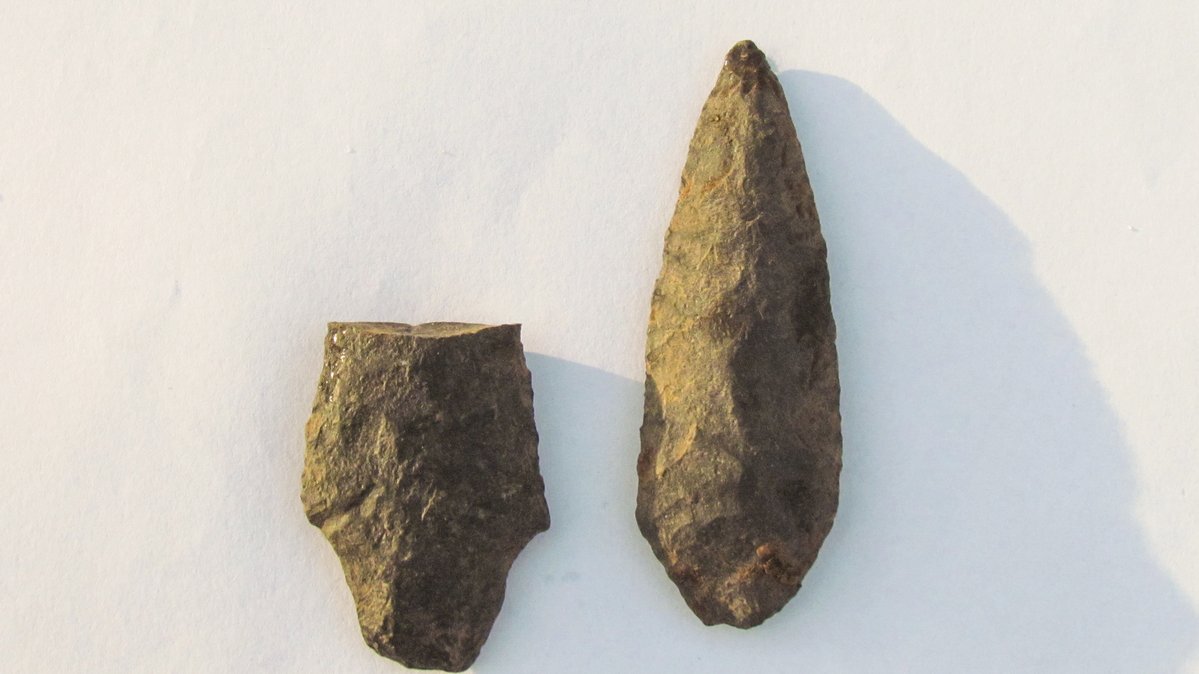 Two stone tools that the Unist'ot'en Clan of the Wet'suwet'en First Nation say were found at the proposed site of a Coastal GasLink work camp.