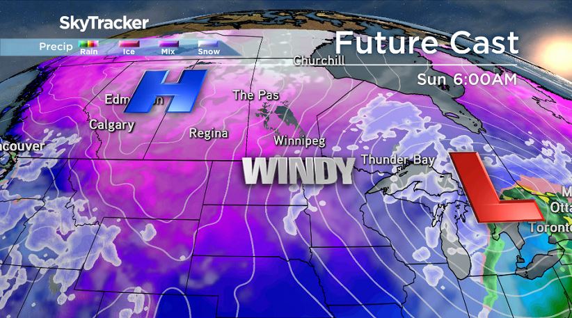 Sunday morning will be cold and windy in Winnipeg and around the RRV.