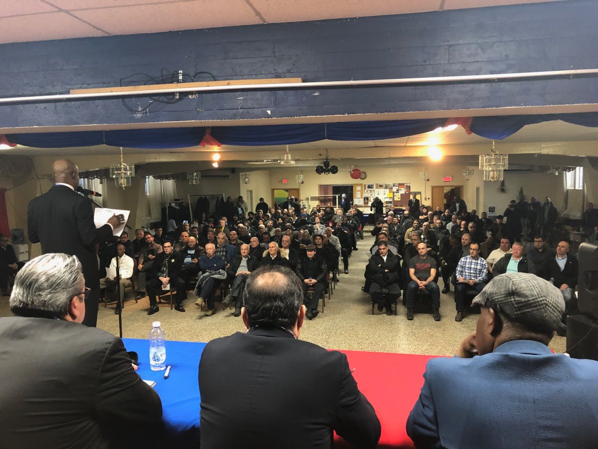Taxi drivers met to discuss the future of their industry in Montreal Sunday. Feb 24, 2019.