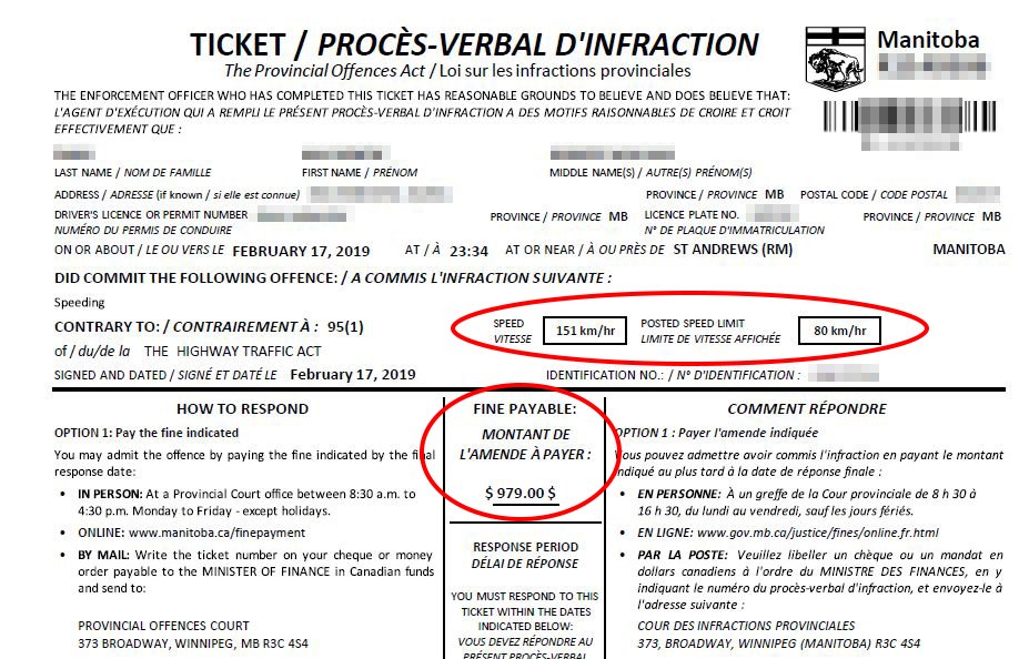 The $979 speeding ticket. 