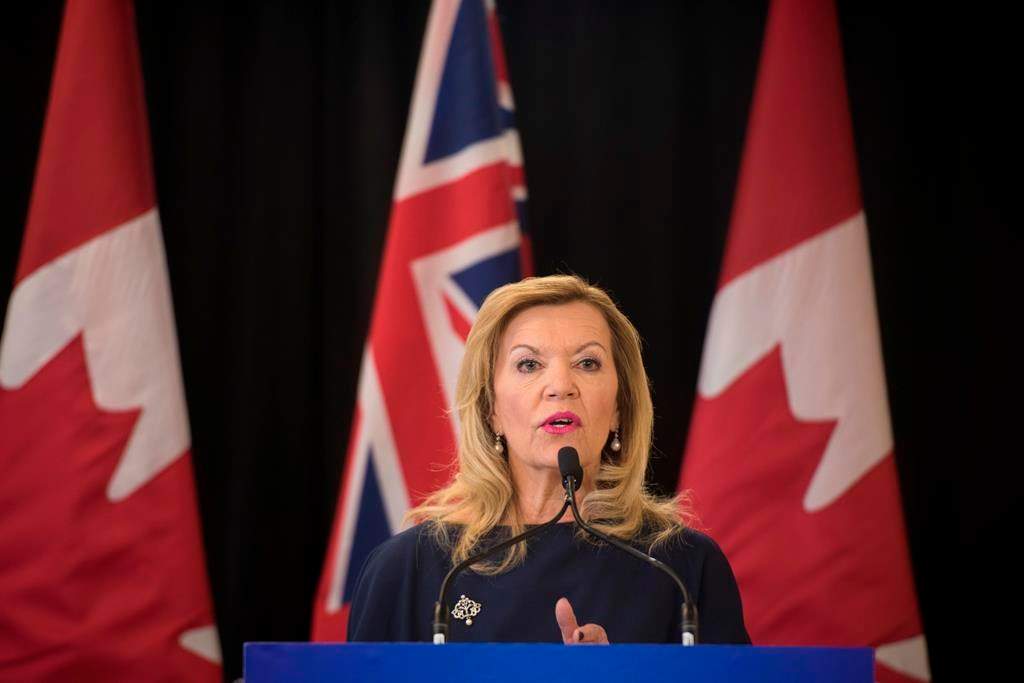 Christine Elliott, Deputy Premier and Minister of Health and Long-Term Care, announces the Government of Ontario's plan for long-term health care system at Bridgepoint Active Healthcare in Toronto on Tuesday, February 26, 2019. THE CANADIAN PRESS/ Tijana Martin.