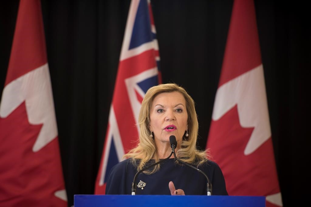 Christine Elliott, Deputy Premier and Minister of Health and Long-Term Care, announces the Government of Ontario's plan for long-term health care system at Bridgepoint Active Healthcare in Toronto on Tuesday, February 26, 2019. THE CANADIAN PRESS/ Tijana Martin.