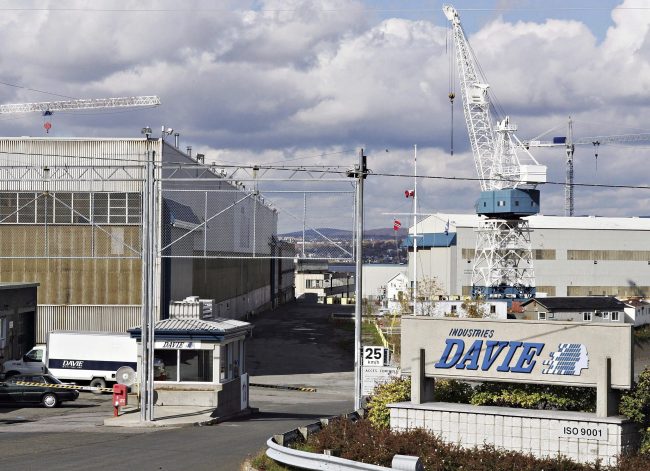 The entrance of the Davie shipyard in Levis, Que., is shown on Oct. 13, 2006. 