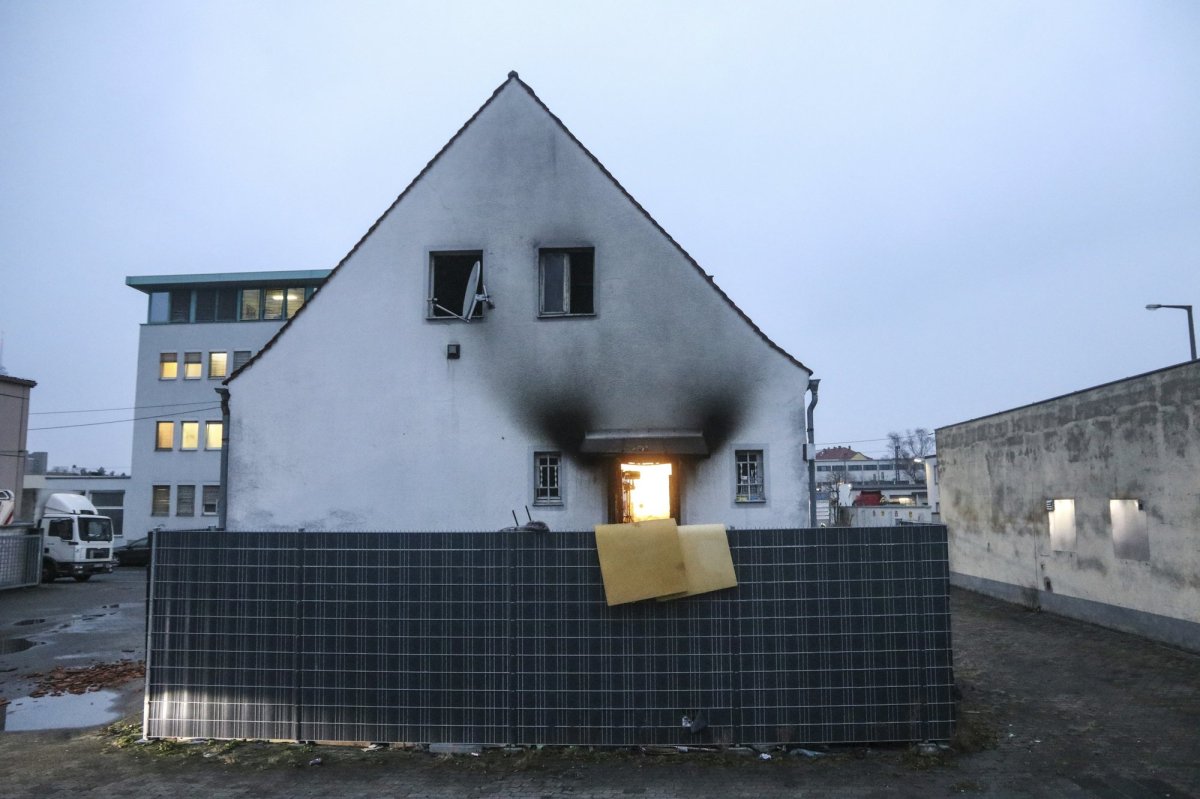 A house, damaged by a fire, is pictured in Nuremberg, Germany, March 2, 2019. Four children an a woman were killed by the fire.