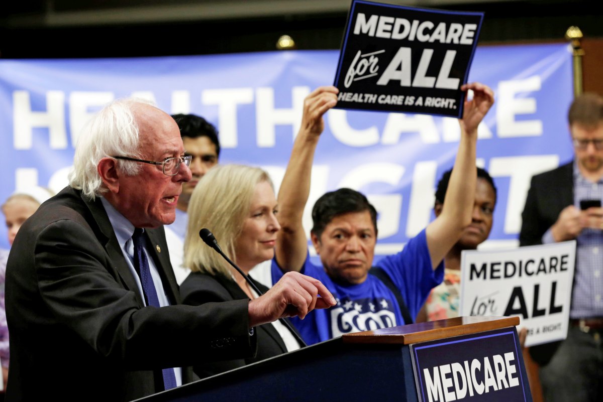 Senator Bernie Sanders (I-VT) speaks during an event to introduce the "Medicare for All Act of 2017" on Capitol Hill in Washington, U.S., September 13, 2017. 