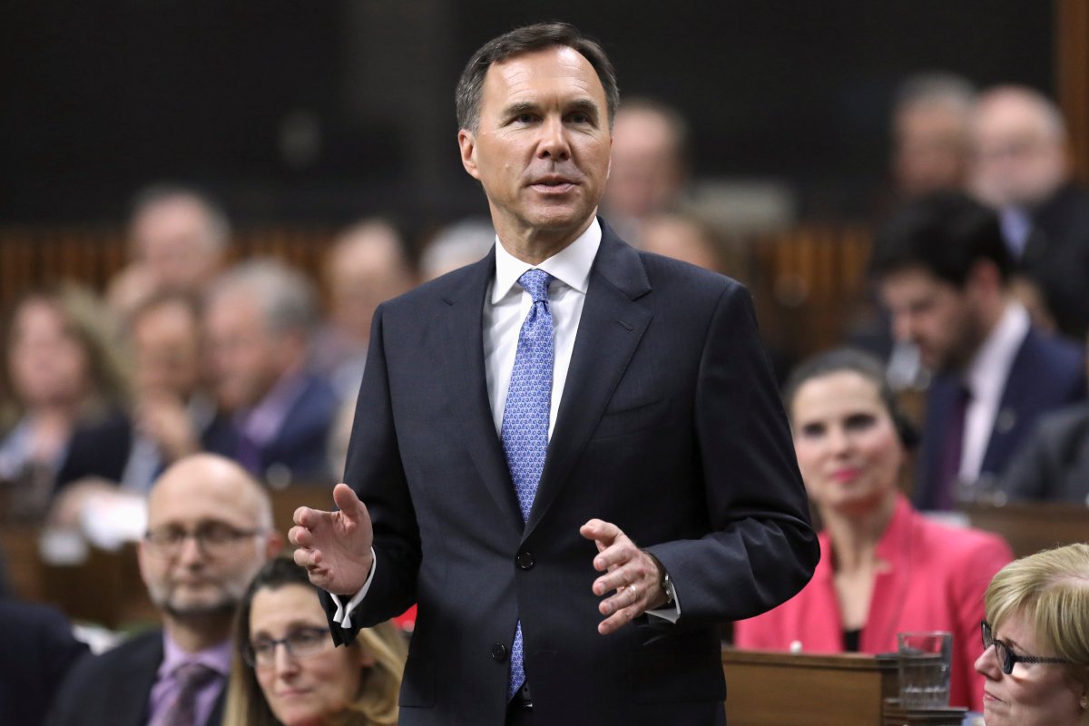 Canada's Finance Minister Bill Morneau delivers the budget in the House of Commons on Parliament Hill in Ottawa, Ontario, Canada, March 19, 2019. 